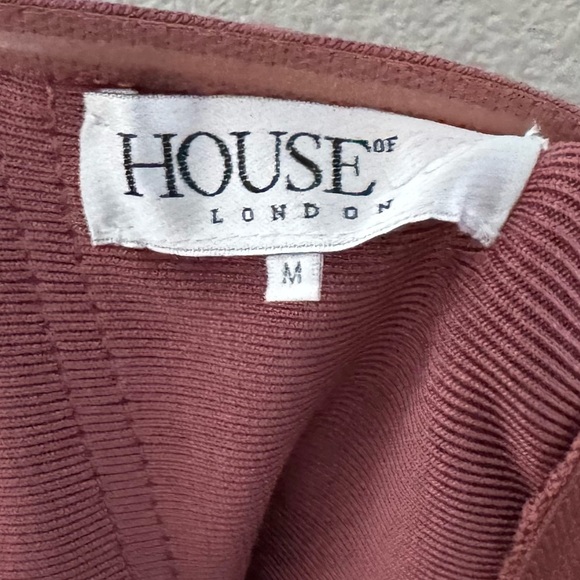 House of CB Danae Off Shoulder Bandage Dress Med Pink Bodycon Feminine Cocktail - Picture 13 of 13